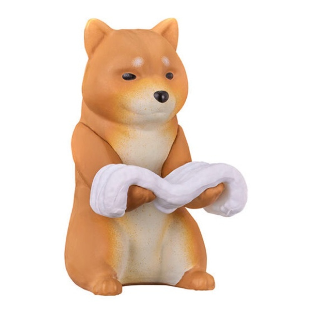 Gentle Feelings Rainy Day Edition Shiba Inu Holding Towel